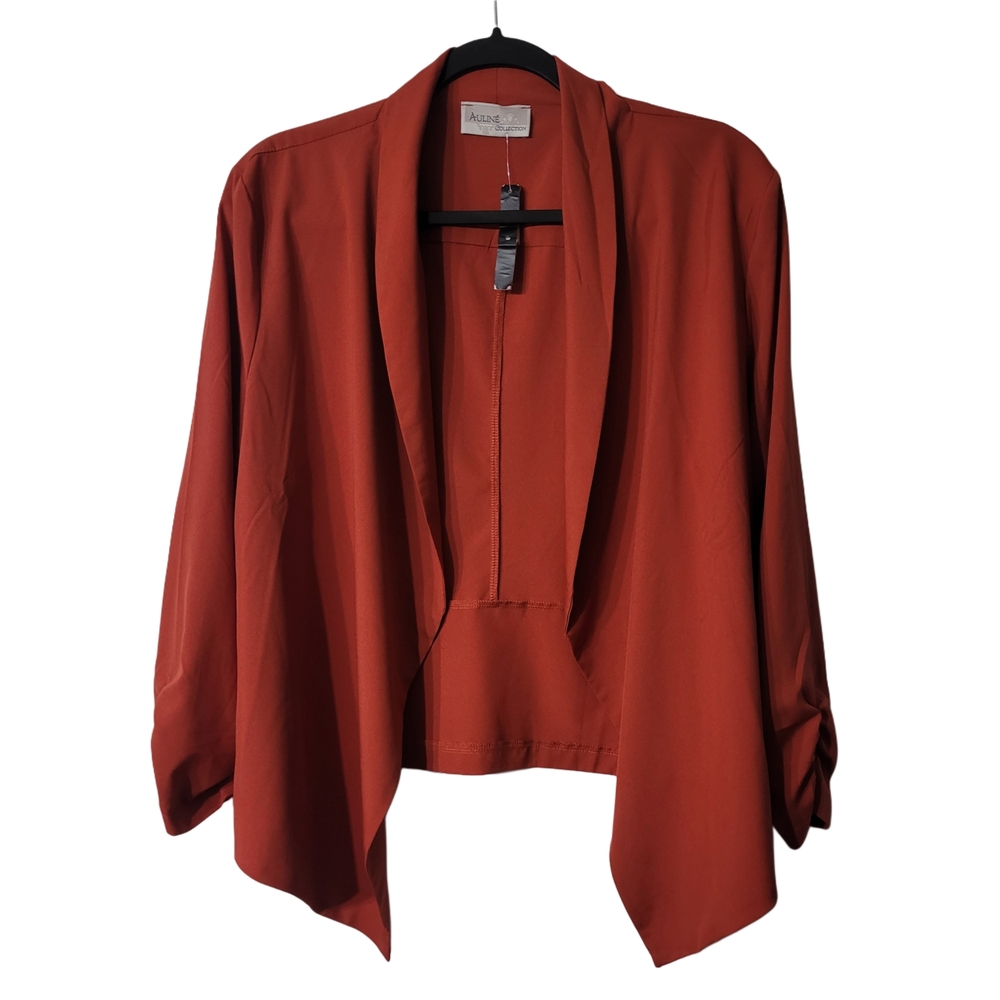 Orange Open Front Blazer
